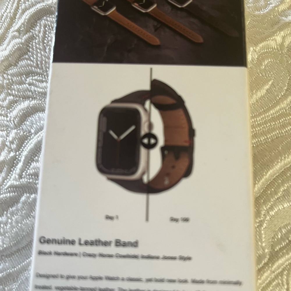 Genuine Leather Watch Band - Brown for Apple Watch series